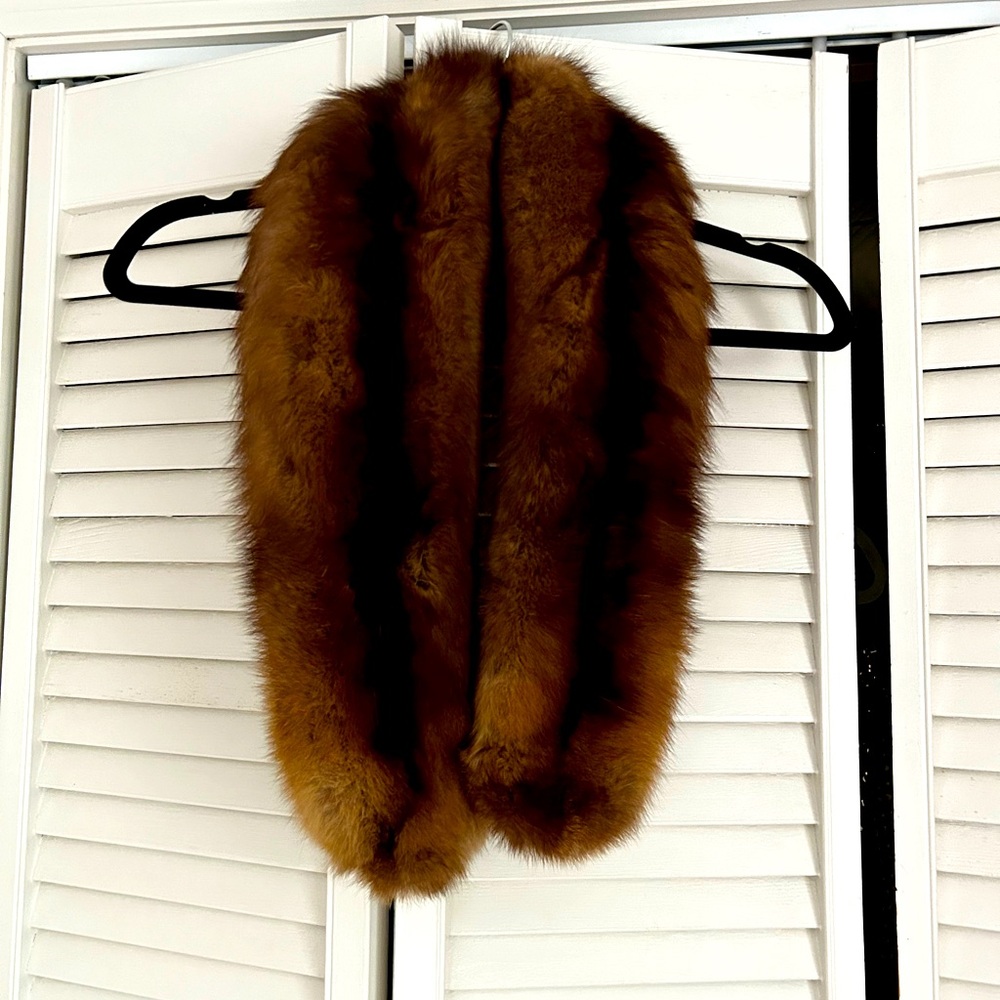 Beautiful real fox fur stole brown